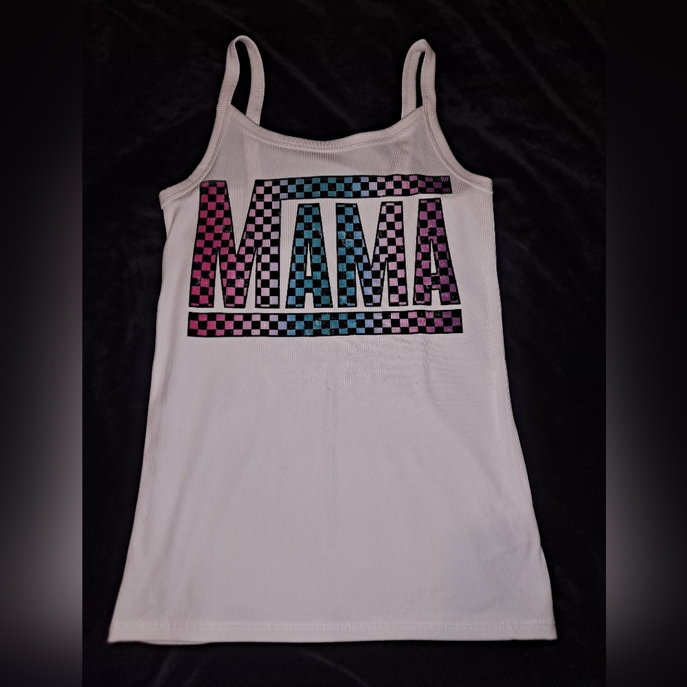 Checkered Mama Tank Top